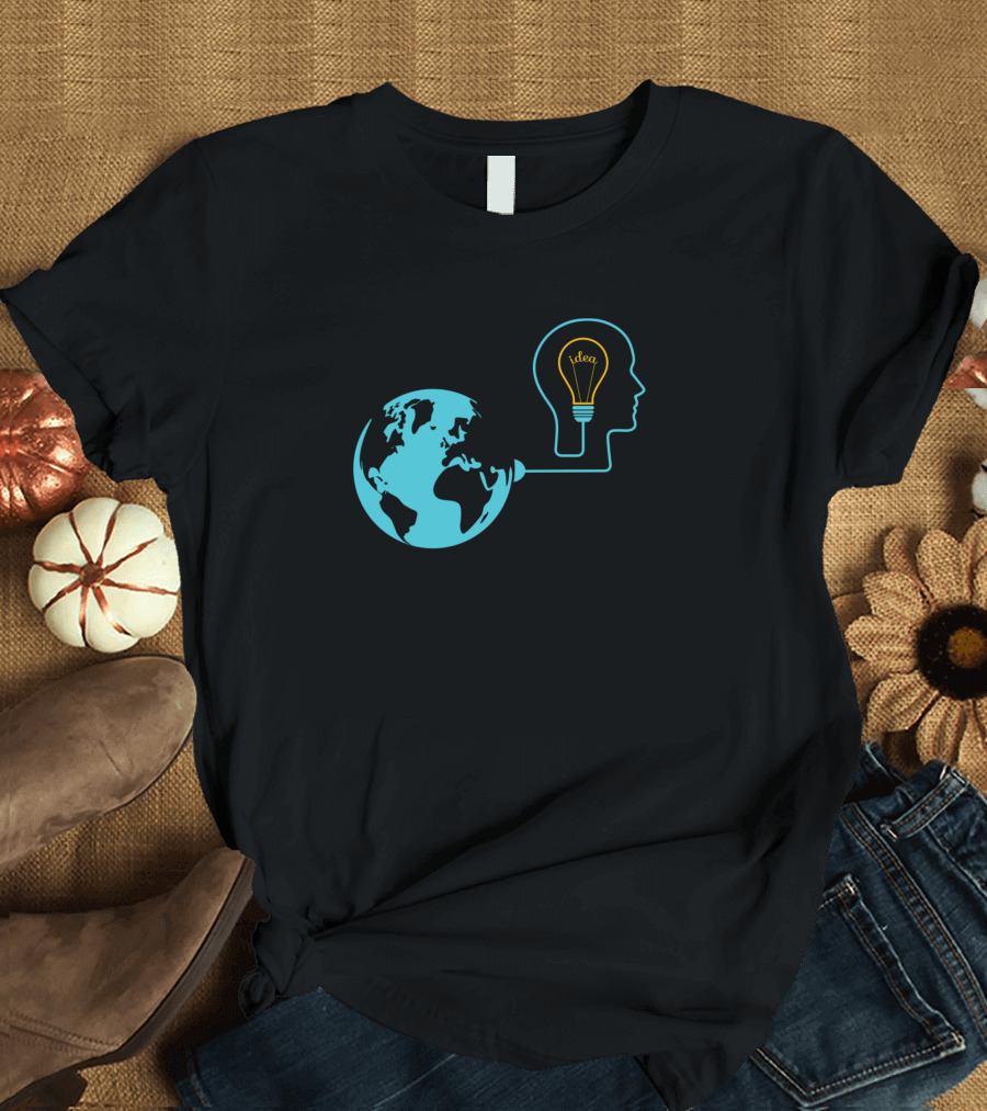 Mind Ideas Connecting World to Human Head T-Shirt