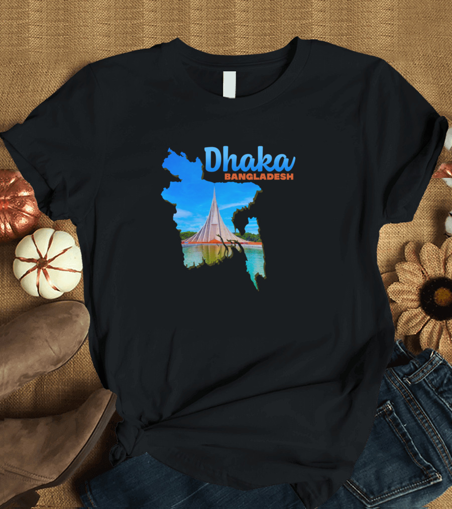 Dhaka Bangladesh Savar National Monument Map T-Shirt