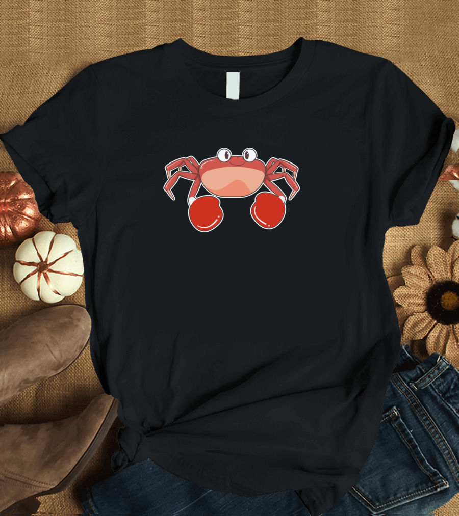 Crab With Boxing Gloves Cartoon T-Shirt