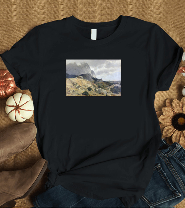 T-Shirt: The Rocky Landscape by Ivan Shishkin Artistic Scene T-Shirt The Rocky Landscape by Ivan Shishkin Artistic Scene T-Shirt