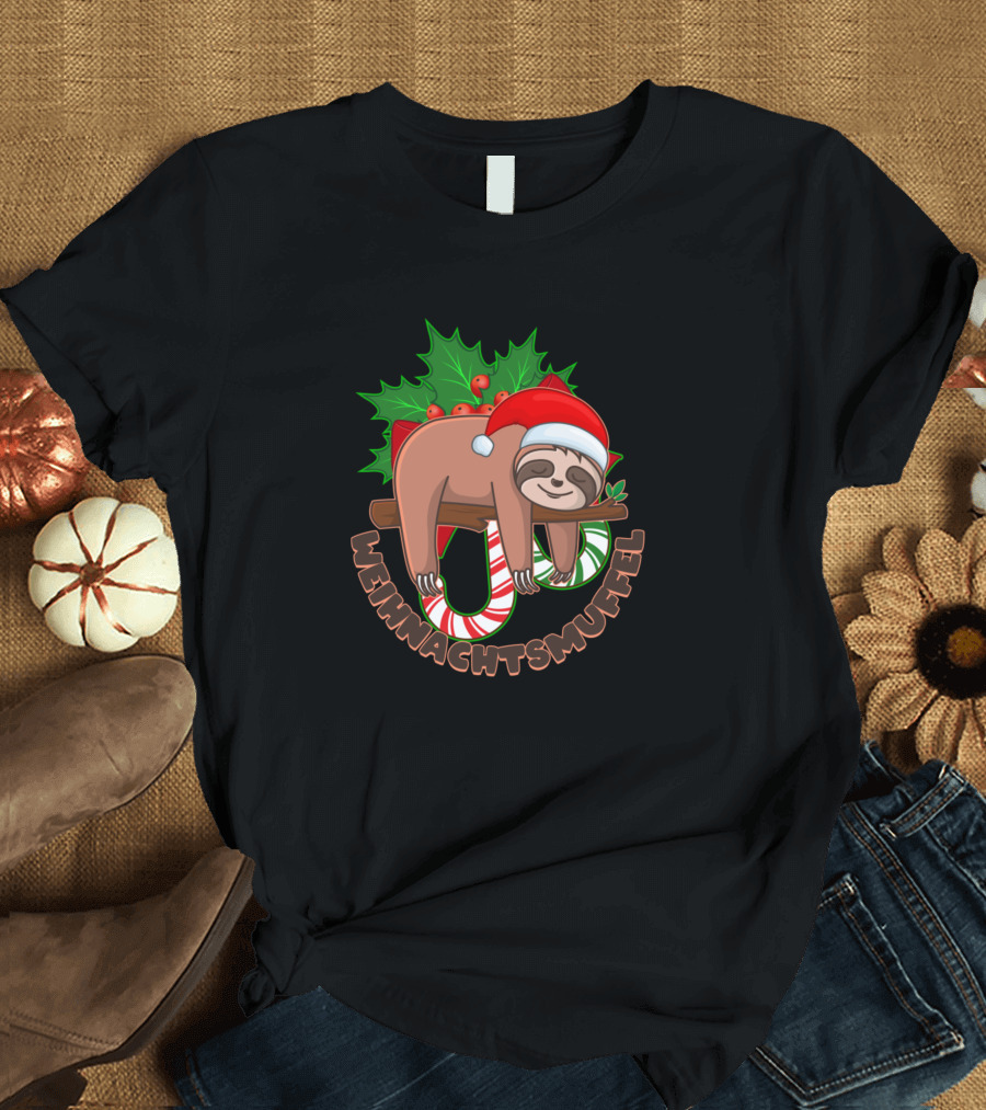 Weihnachtsmuffel Ugly Christmas Sloth Funny For Lazy T-Shirt