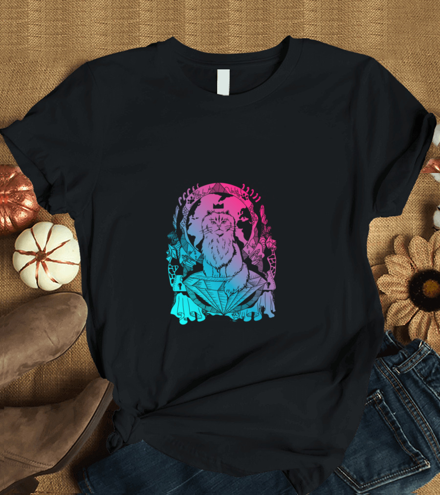 Cats Rule Everything Around Me Aurora Glow Feline Majesty T-Shirt
