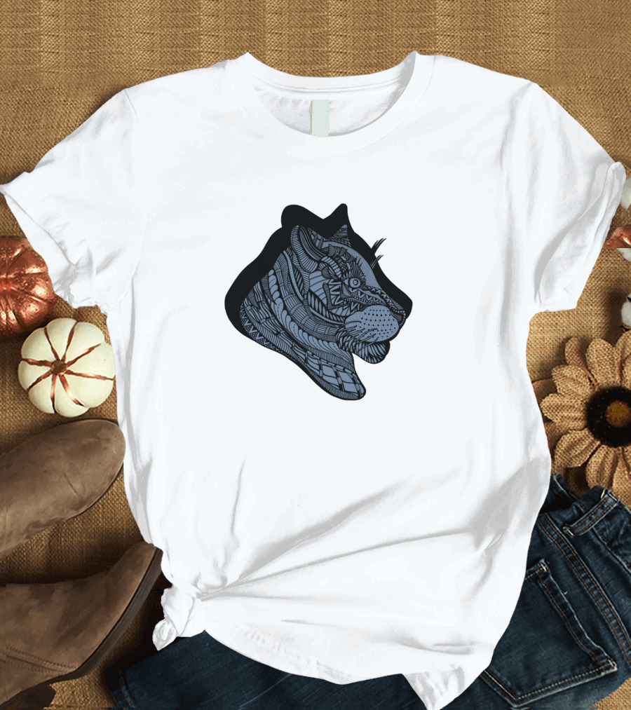 Cheetah Mandala Line Art Wildlife Intricate Face T-Shirt