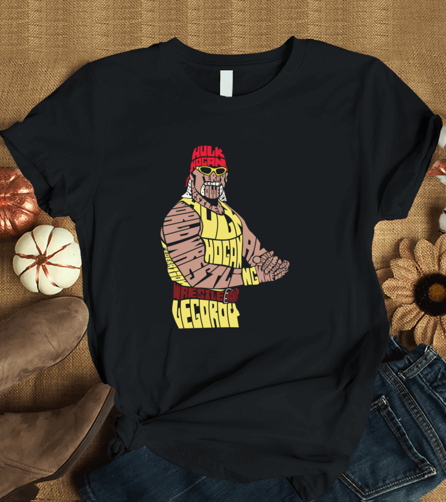 Hulk Hogan Calligram Wrestle Legend Wrestling T-Shirt