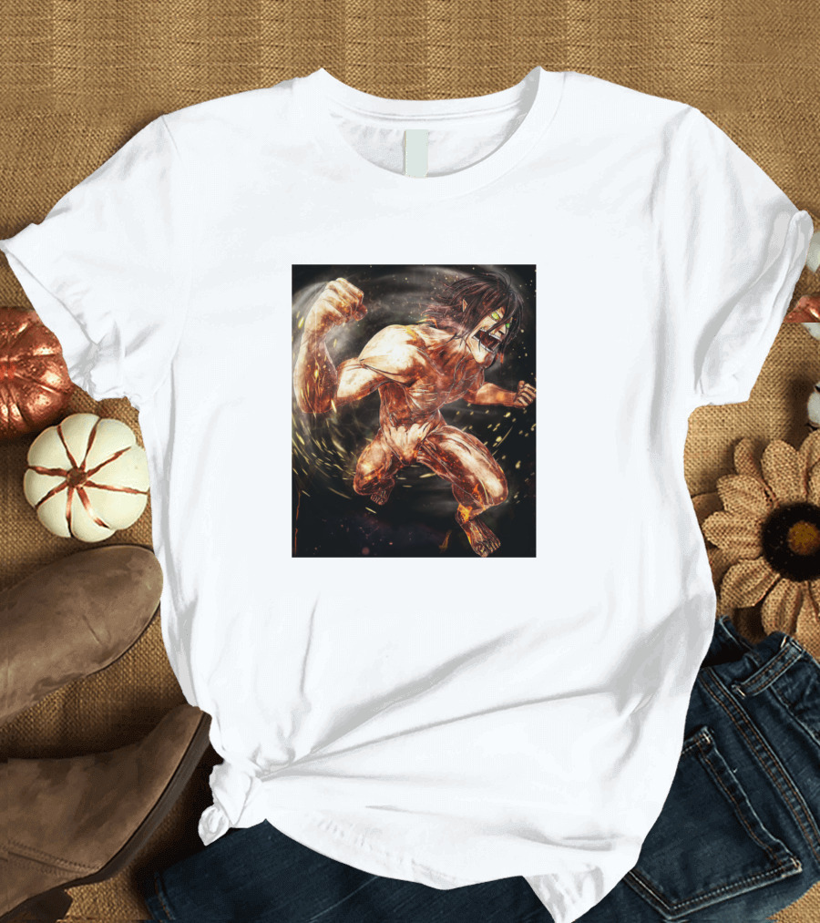 King Of Titan Attack Eren Jaeger Anime T-Shirt
