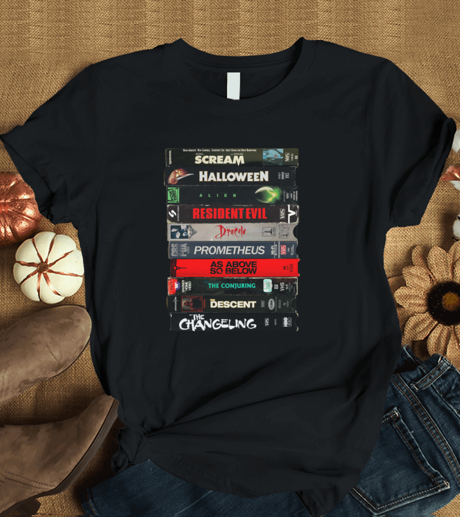 Scream Halloween Alien Resident Evil Dracula Prometheus As Above So Below The Conjuring Descent Changeling Misarox Stack T-Shirt