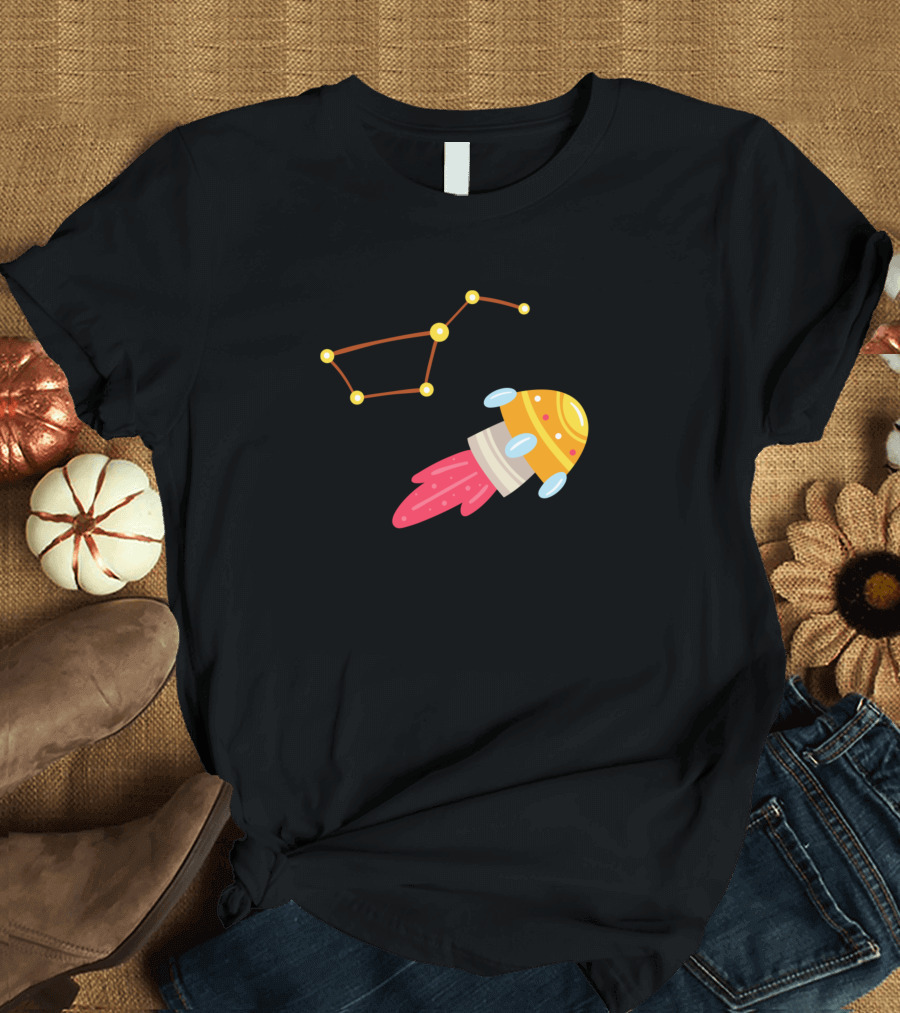 Rocket with Ursa Major Constellation Sciences T-Shirt