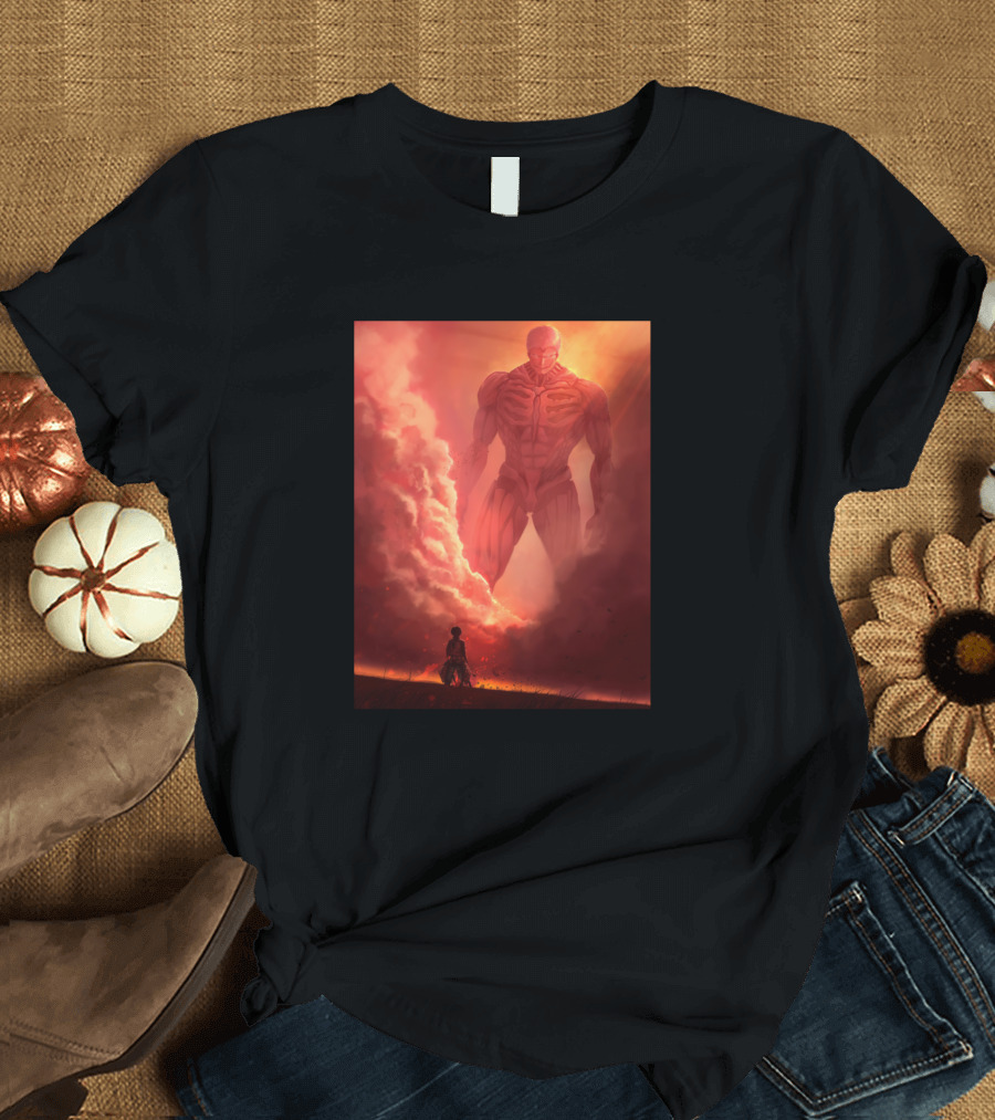 Attack on Titan Soldier Confronts Colossal Titan T-Shirt