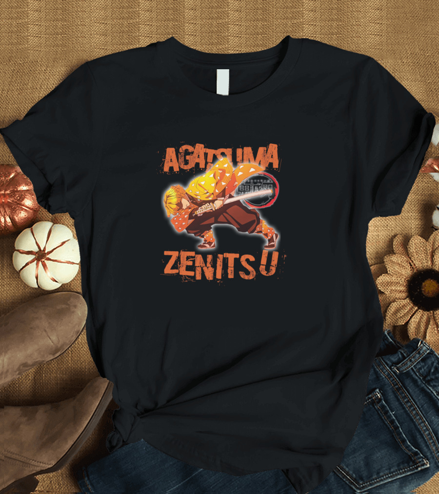 Agatsuma Zenitsu Thunder Breathing Mode with Sword and Lightning Burst T-Shirt