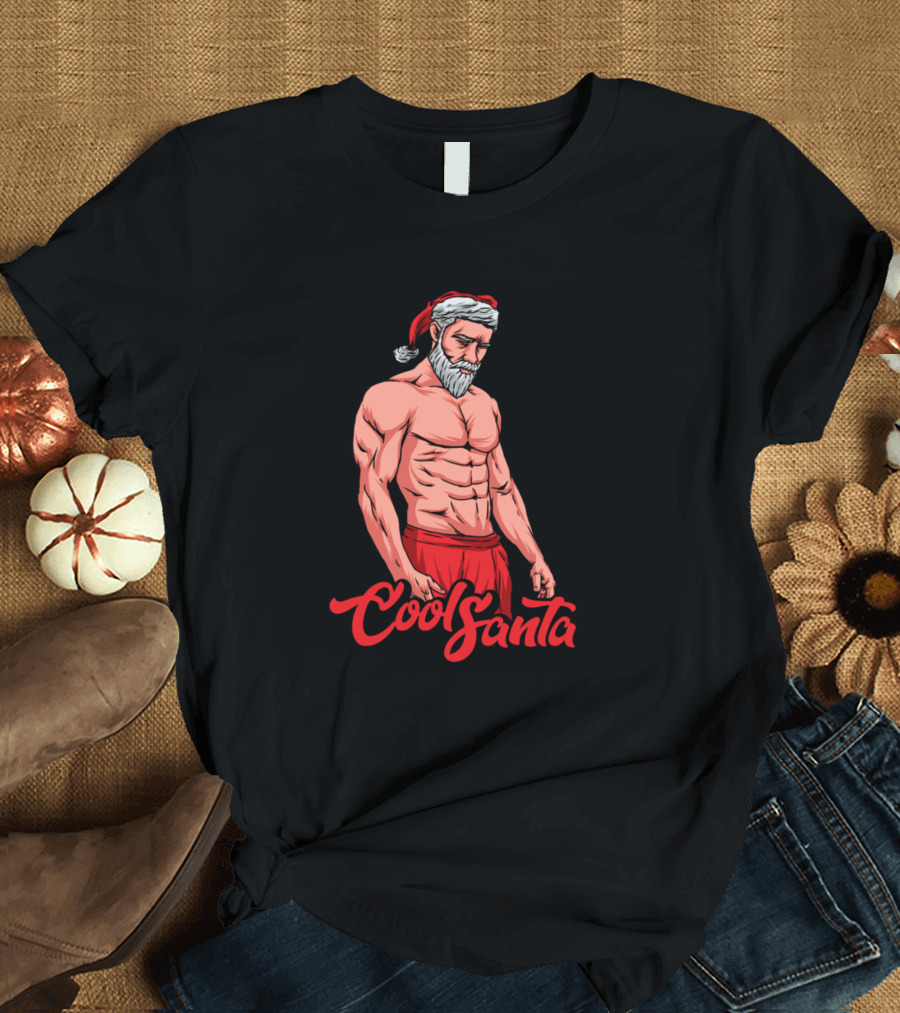 Cool Santa Muscular Buff Christmas Santa Claus T-Shirt
