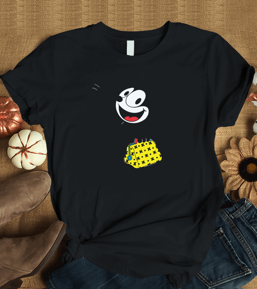 Felix The Cat Holiday with Iconic Yellow Bag T-Shirt