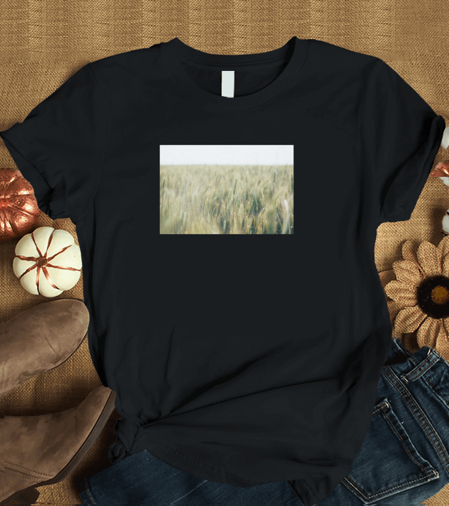 Green Grass Fields Wheat Landscape T-Shirt