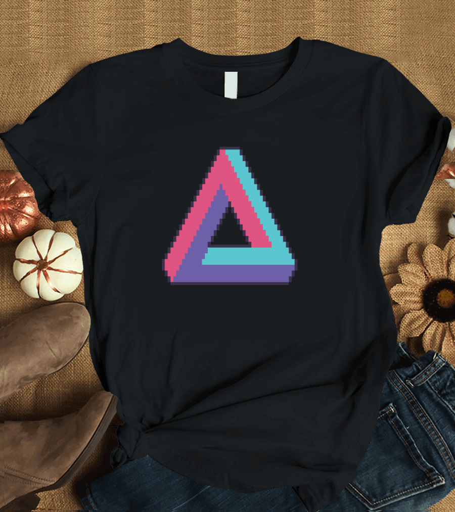 Infinite Triangle Pixel Art Retro Colors T-Shirt