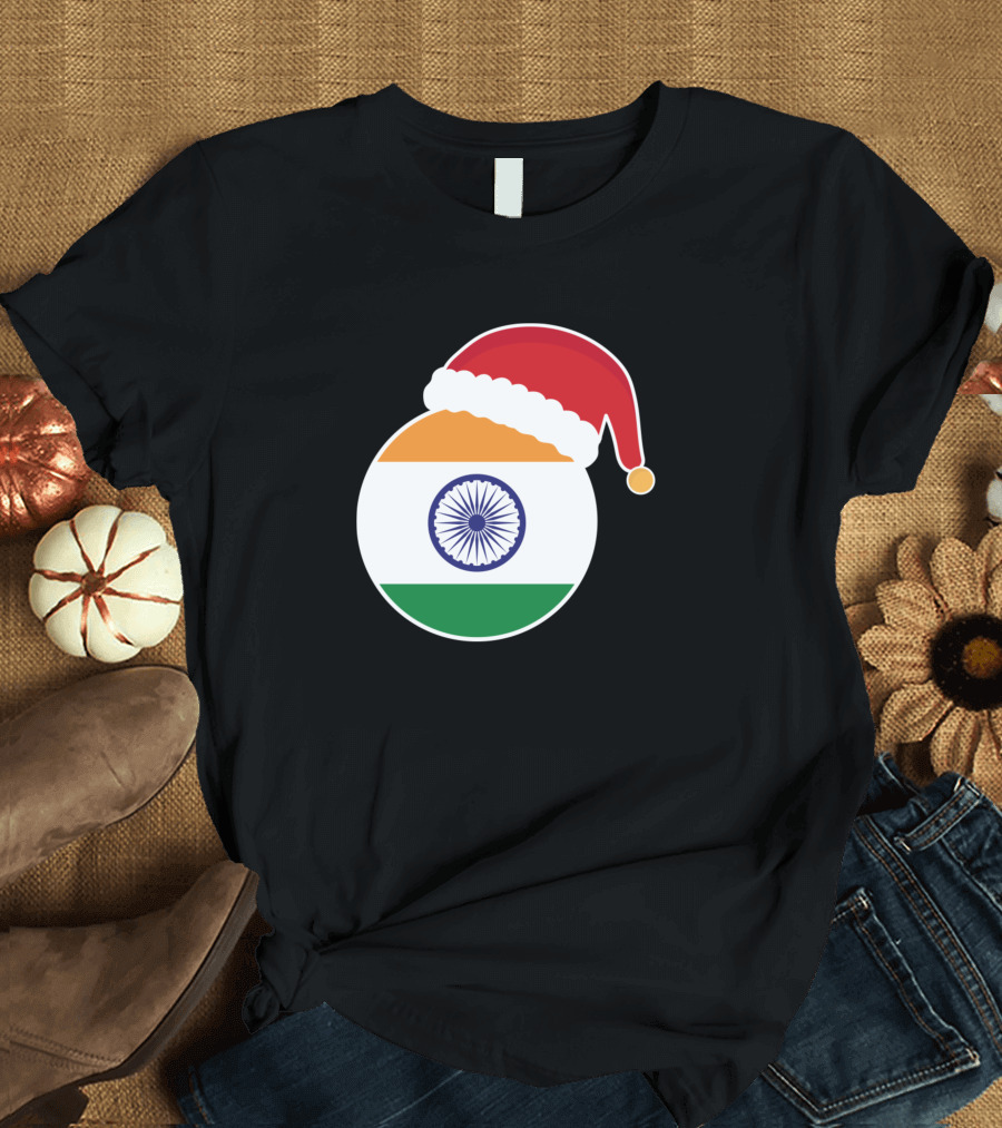 Christmas India Flag Santa Claus T-Shirt