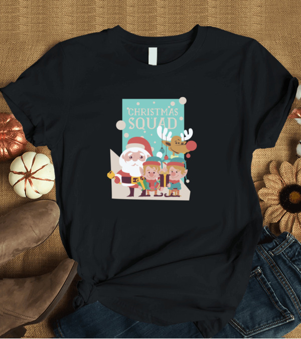 T-Shirt: Santa Elf Reindeer Christmas Squad Holiday T-Shirt Santa Elf Reindeer Christmas Squad Holiday T-Shirt