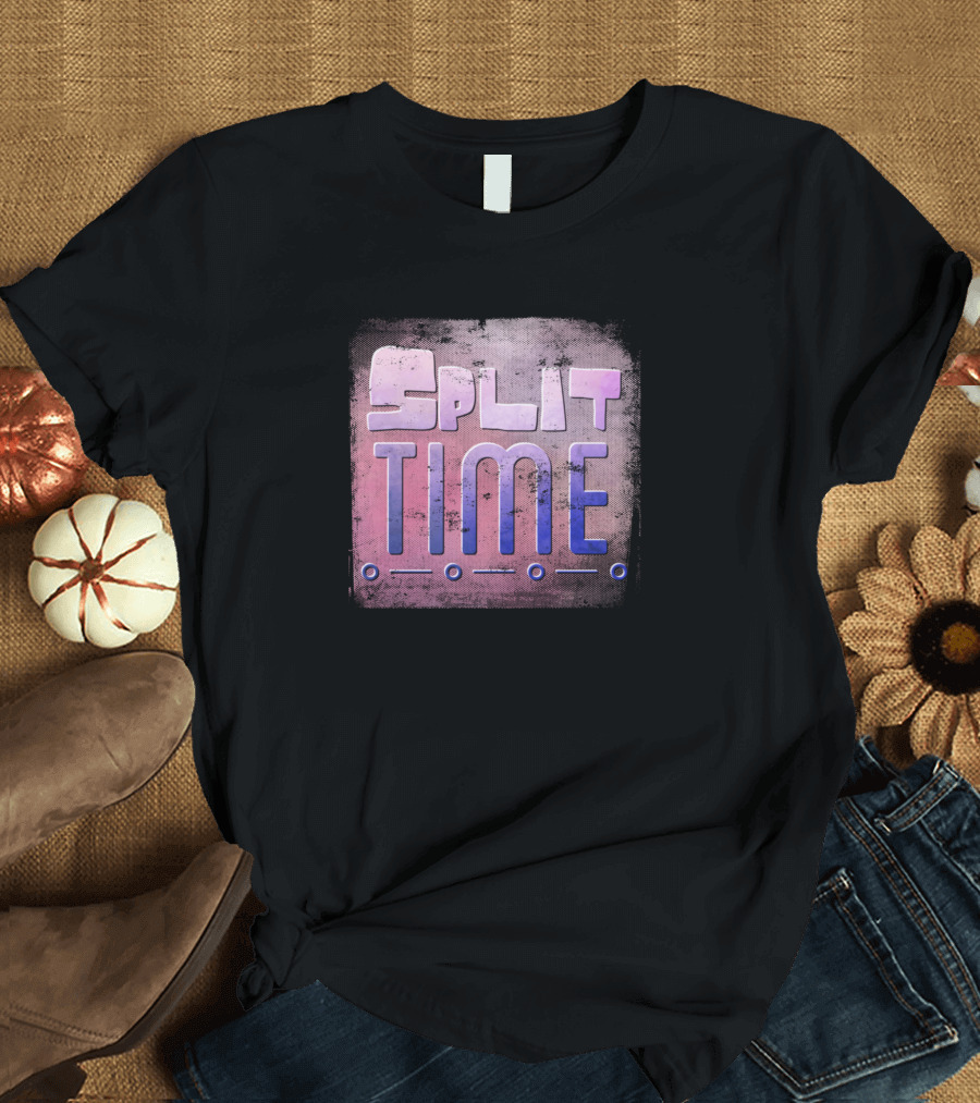 Split Time Vintage Gradient Text T-Shirt