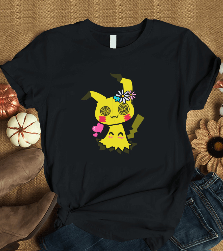 Flower Ghost Power Pikachu Mimikyu Fusion T-Shirt