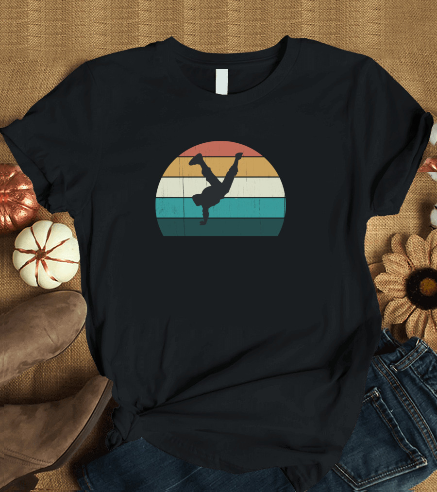 Retro Hip Hop Sunset Break Dancing T-Shirt