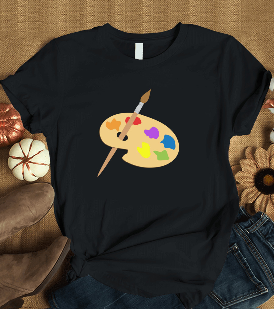 Artist Color Palette and Paintbrush T-Shirt