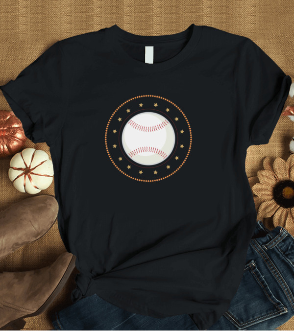 T-Shirt: Baseball with Circular Star T-Shirt Baseball with Circular Star T-Shirt