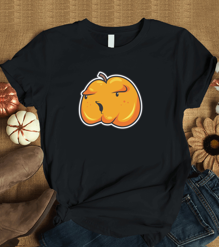 Funny Pumpkin Expression with Pouty Face T-Shirt