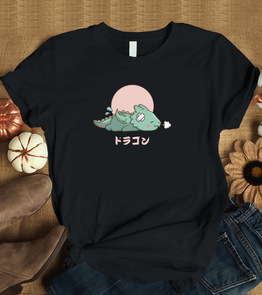 Kawaii Dragon Pastel Pink Sun Cute T-Shirt