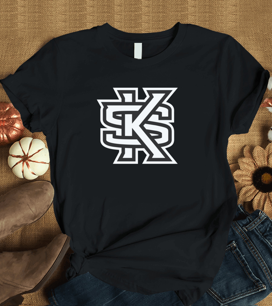 Kennesaw Owls KS Black N White Logo 000000 FFFFFF T-Shirt