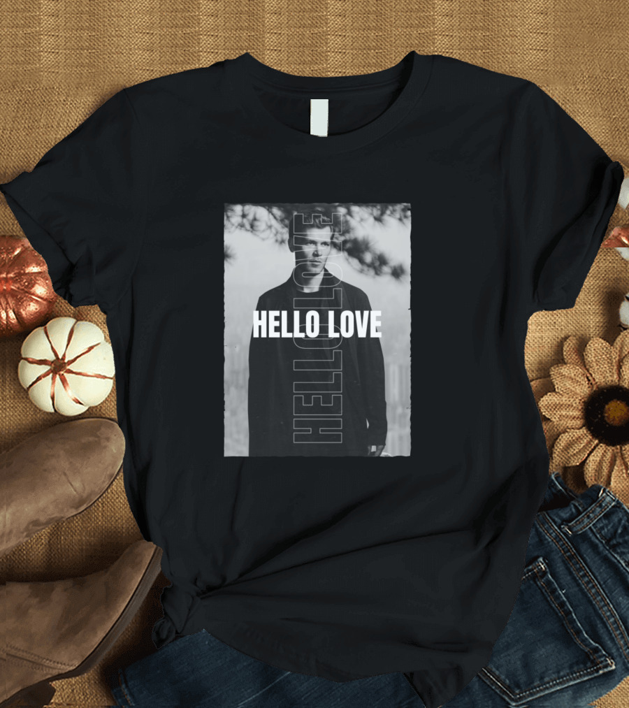 Klaus Hello Love Bold Overlaid Text Monochrome T-Shirt