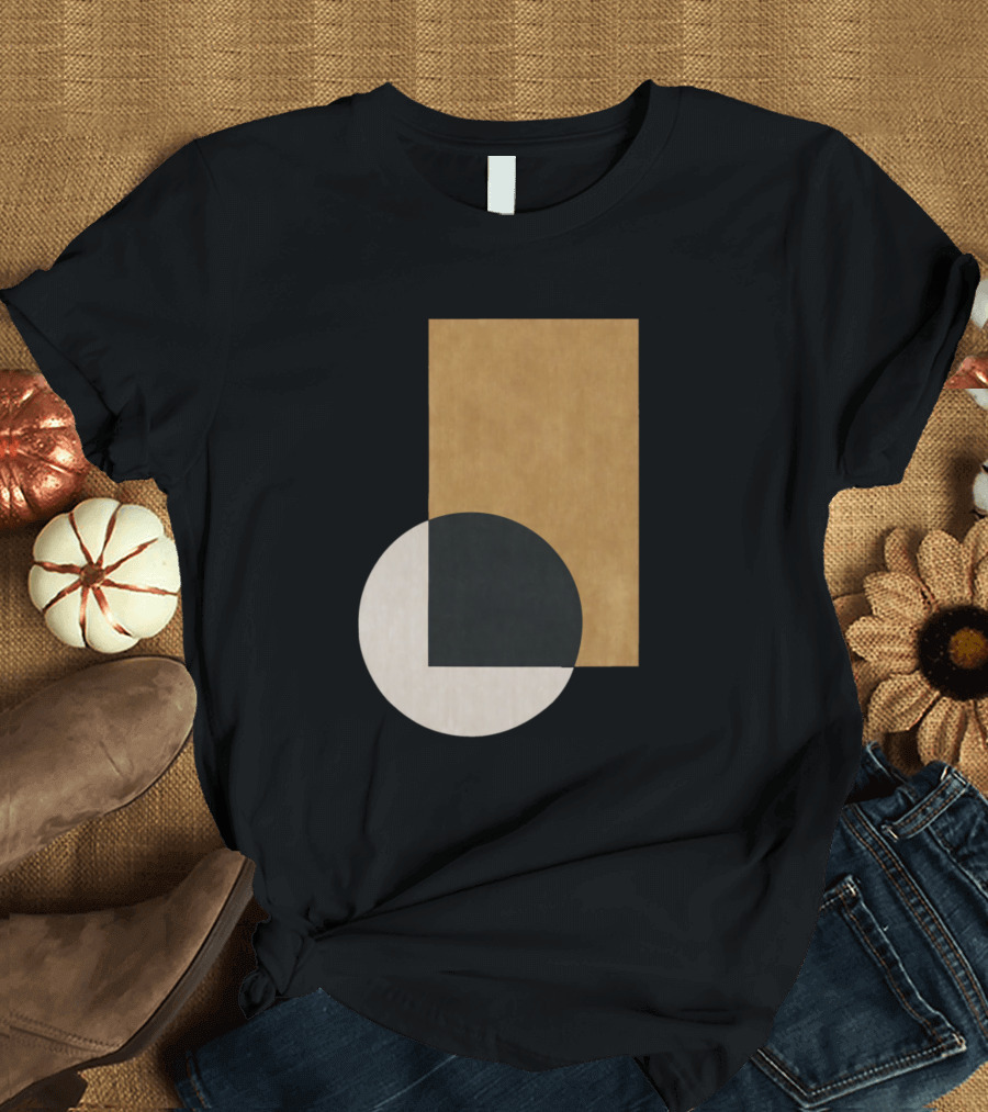 Wood Abstract Geometric Shapes Rectangles and Circles T-Shirt
