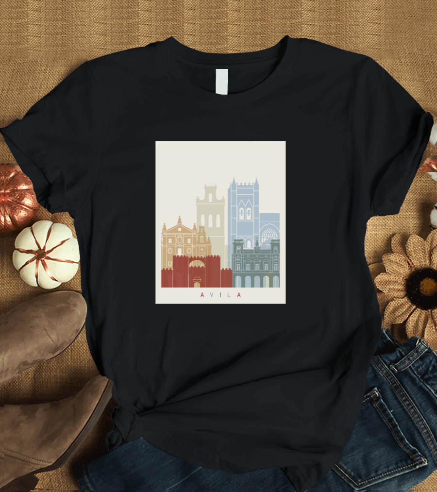 Avila Landmarks Silhouette Architecture T-Shirt