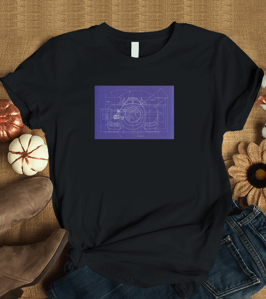 Batmobile Schematic Blueprint Plan T-Shirt