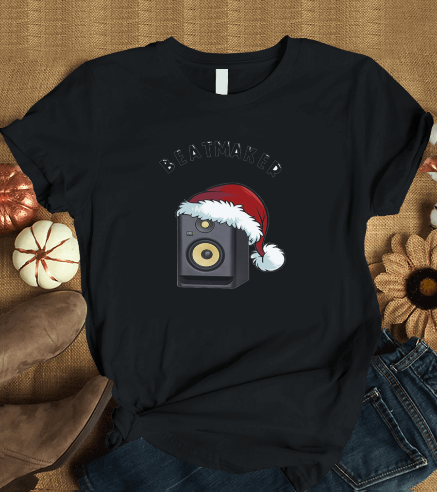 Beatmaker Christmas Santa Hat Speaker T-Shirt