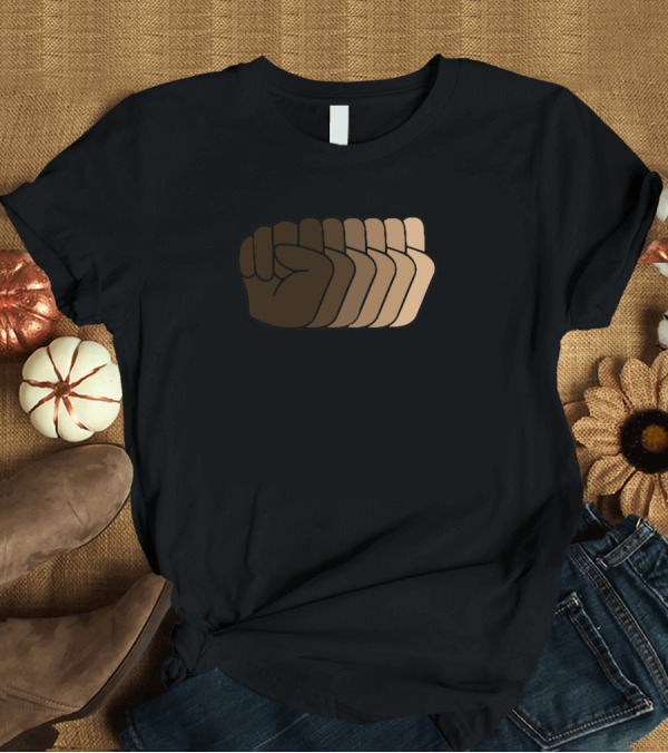 T-Shirt: Grey BLM Unity Fist Diversity T-Shirt Grey BLM Unity Fist Diversity T-Shirt