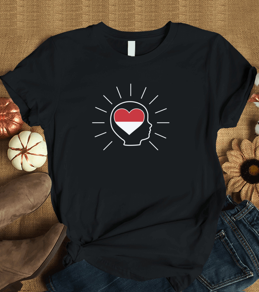 Monaco Children Love Heart Flag Head T-Shirt