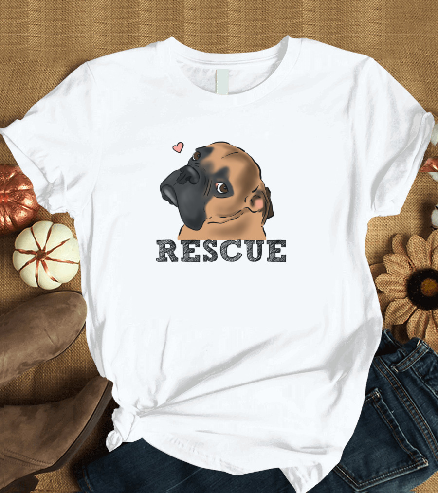 Rescue Dog Boxer Mom Adopt Don't Shop Compassionate Boxer Rescue T-Shirt