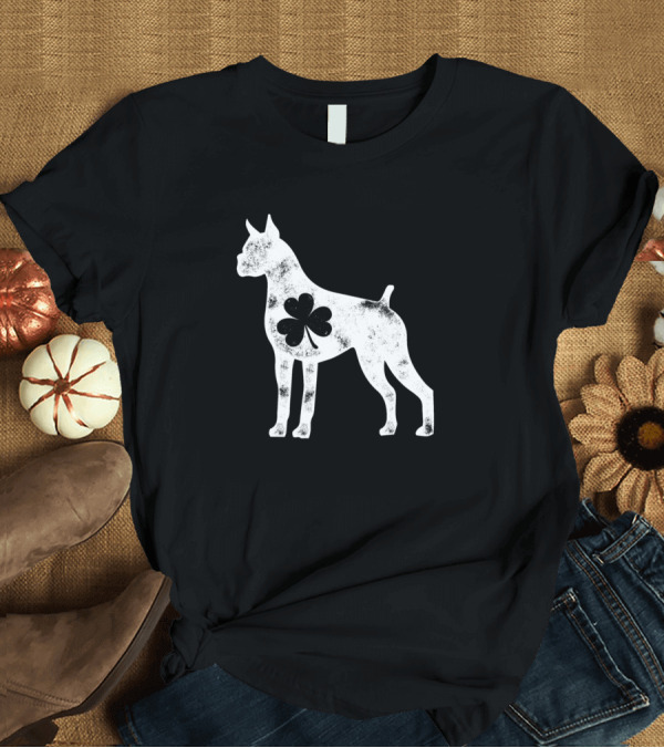 T-Shirt: Boxer Dog Shamrock St Patricks Day Girls T-Shirt Boxer Dog Shamrock St Patricks Day Girls T-Shirt