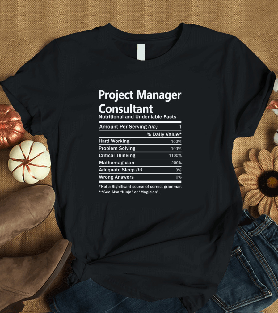 Project Manager Consultant Nutritional and Undeniable Facts Amount Per Serving Hard Working Problem Solving Critical Thinking Mathemagician Adequate S