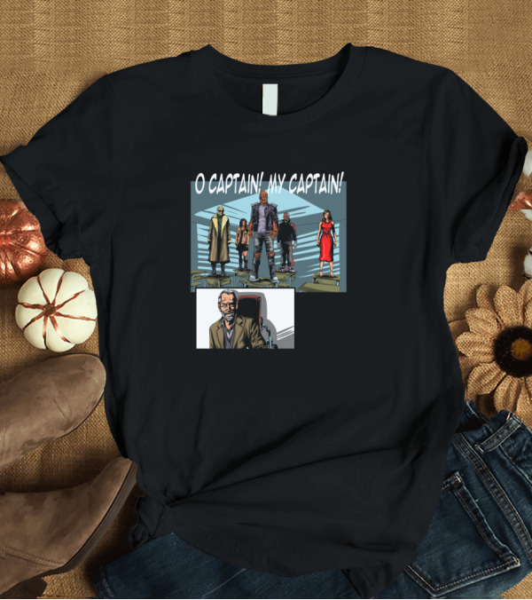 T-Shirt: Dead Poets Patrol O Captain My Captain Comic Style Image T-Shirt Dead Poets Patrol O Captain My Captain Comic Style Image T-Shirt