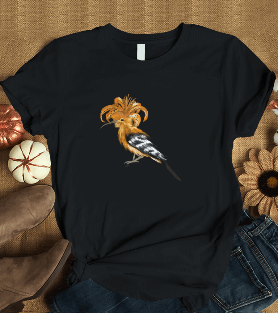 Hoopoe Bird Tiger Lily Fusion T-Shirt