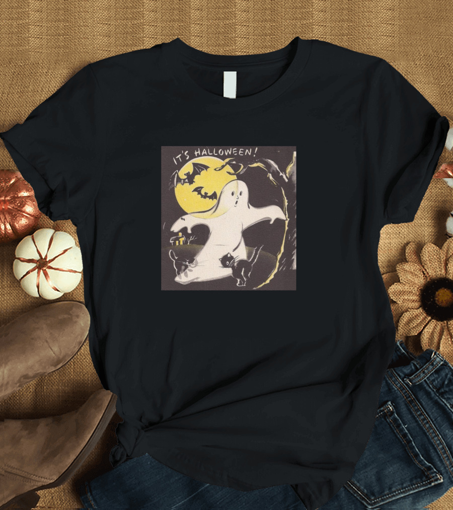 It's Halloween Ghost Moon and Bats T-Shirt
