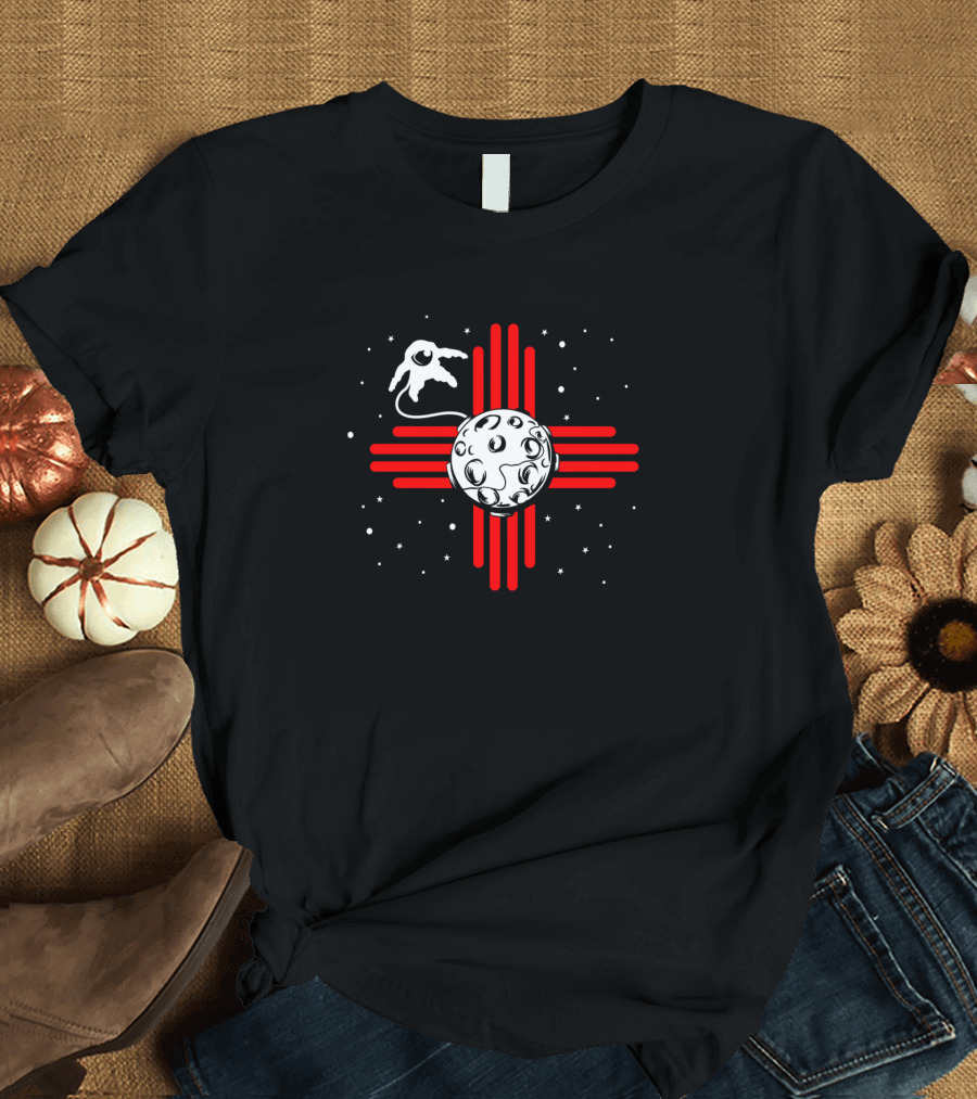 New Mexico Zia Moon Astronaut Space Exploration T-Shirt