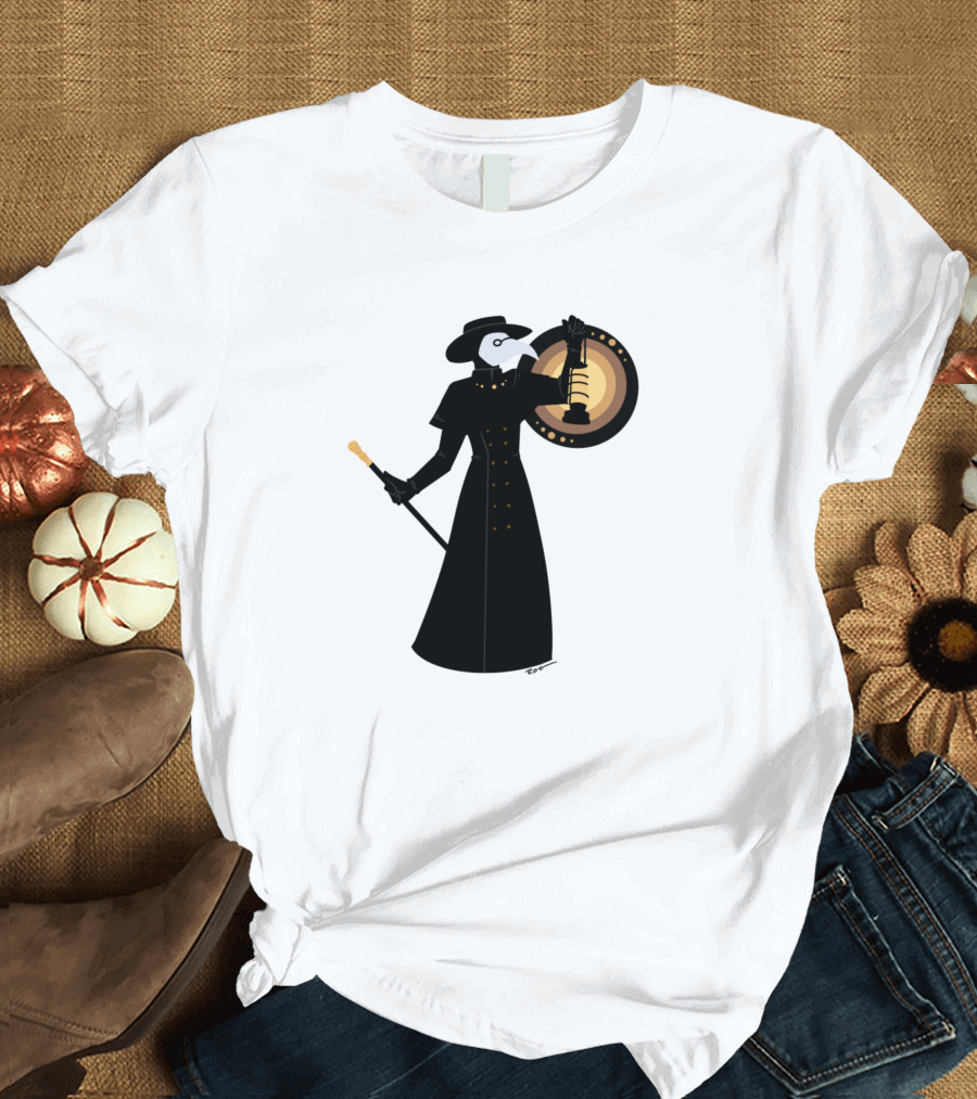 Plague Doctor Night Lantern Cloaked Figure T-Shirt