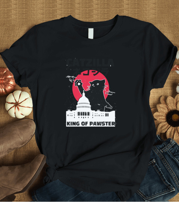 T-Shirt: Catzilla King of Pawster Attacking the Capitol Building with Helicopters T-Shirt Catzilla King of Pawster Attacking the Capitol Building with Helicopters T-Shirt