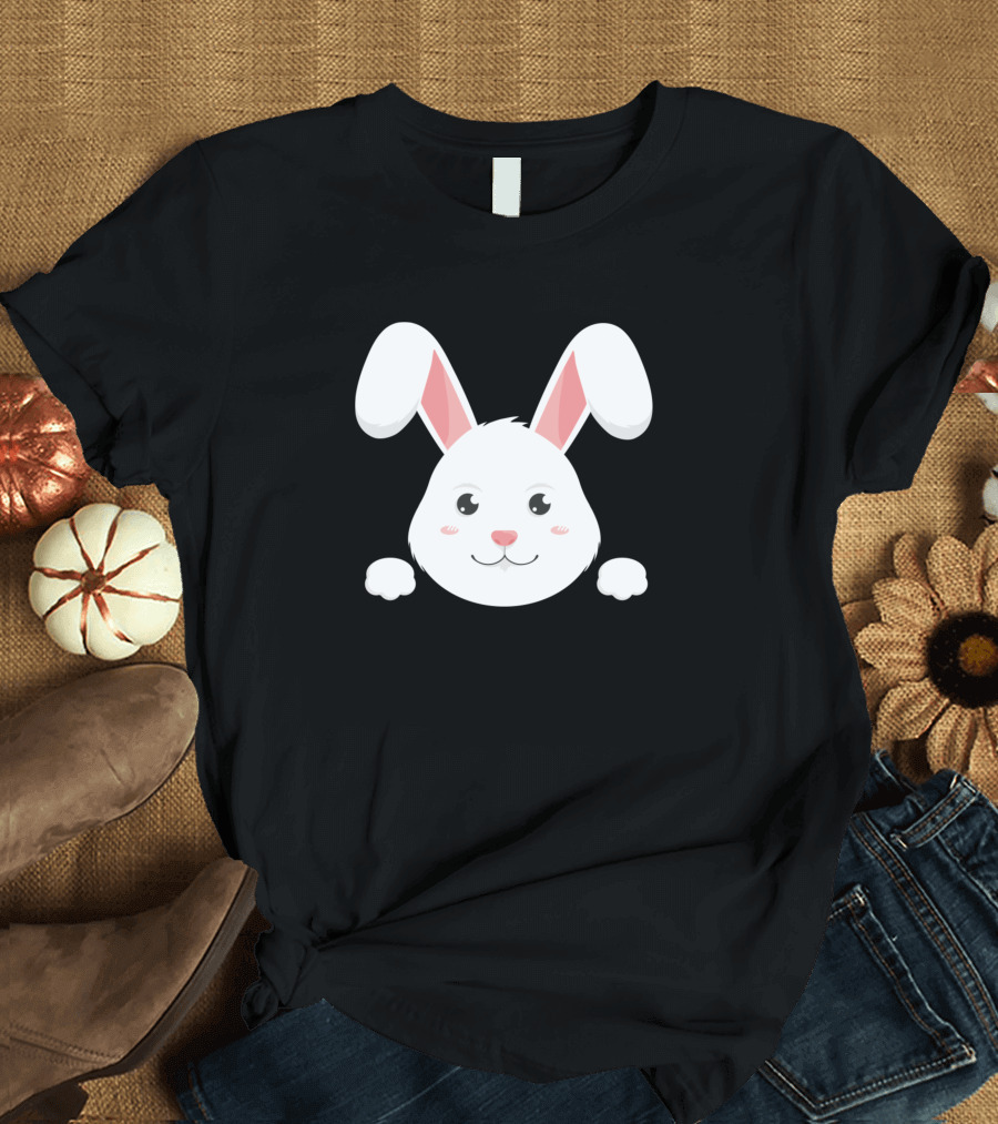 Bunny Cute Bunny Face with Ears and Paws T-Shirt