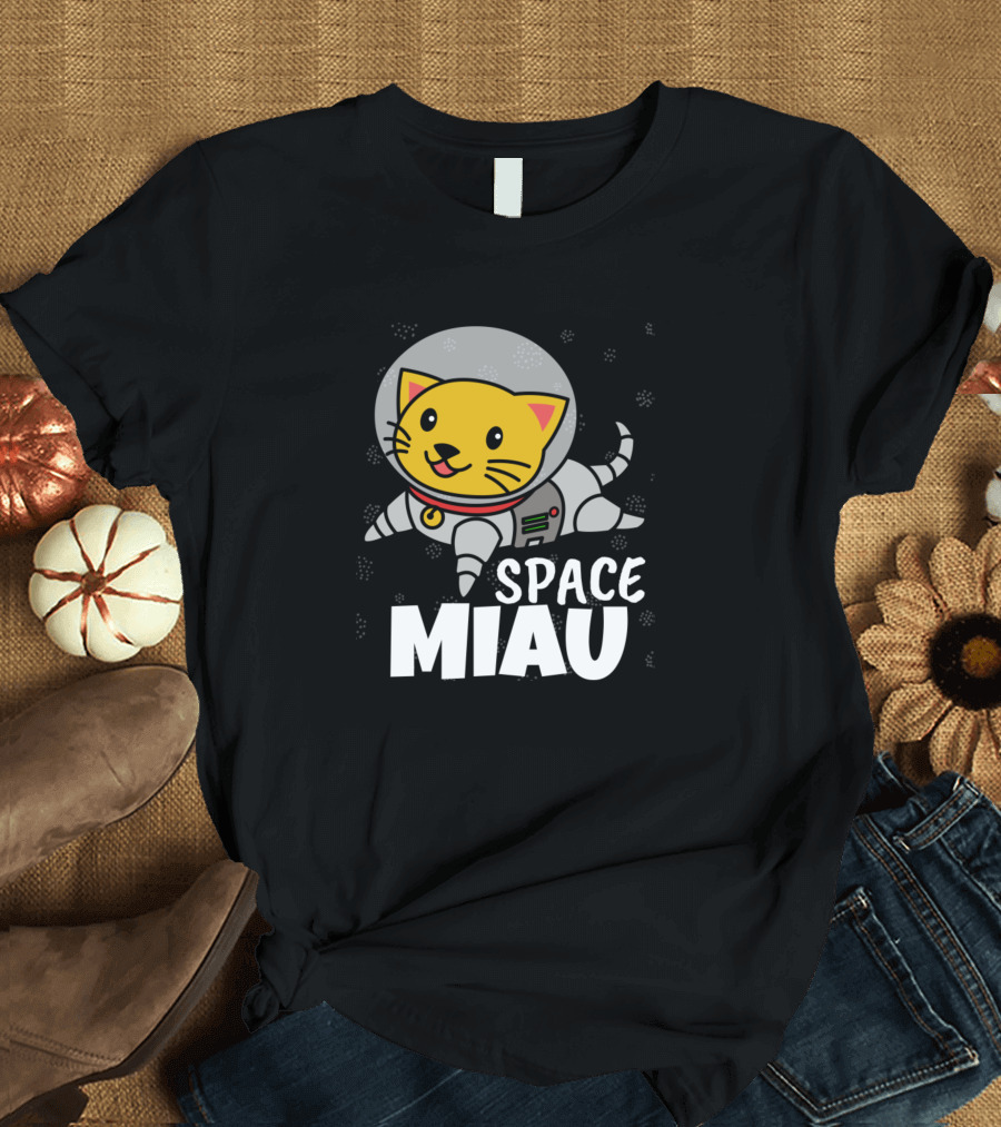 Space Miau Astronaut Cats Kitty T-Shirt