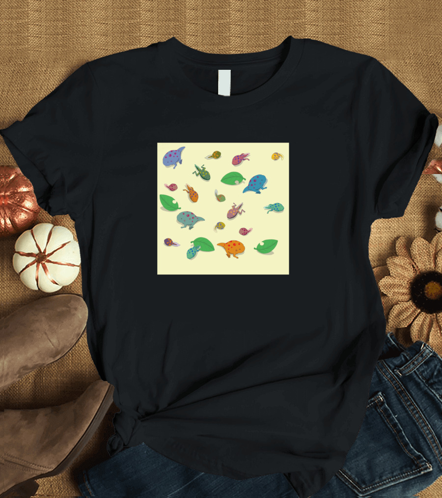 Konoha Frogs And Tadpoles Leafy Playful Scene T-Shirt