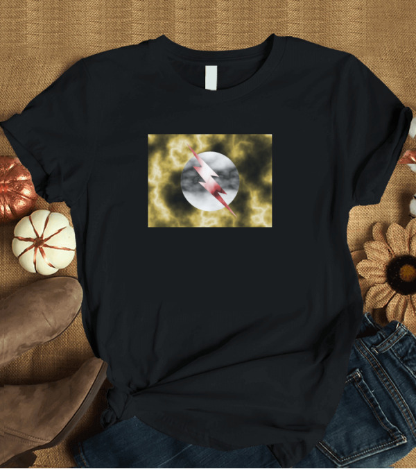 T-Shirt: Reverse Flash Lightning Bolt Emblem on Stormy Background T-Shirt Reverse Flash Lightning Bolt Emblem on Stormy Background T-Shirt