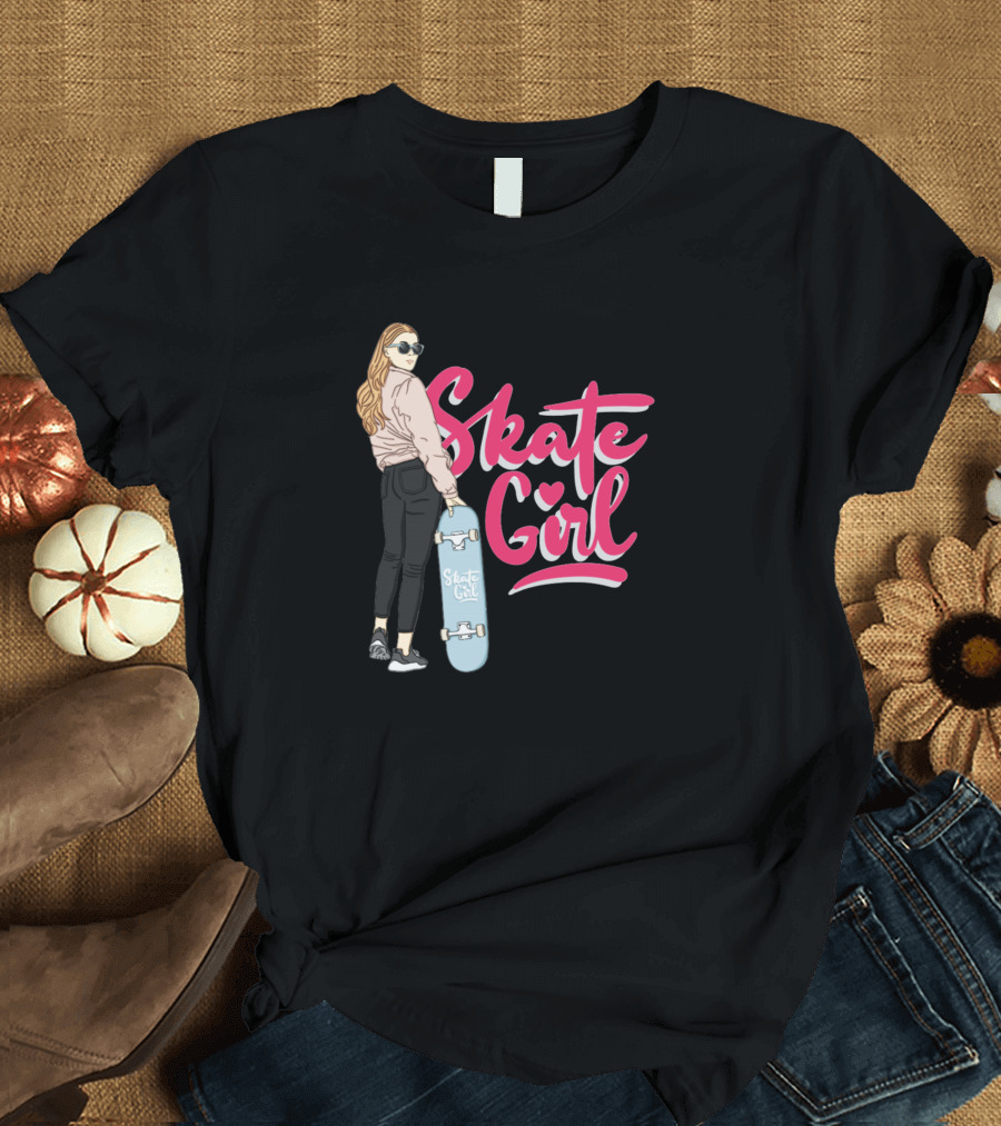 Skate Girl Skateboard Style Retro Fashion and Attitude T-Shirt