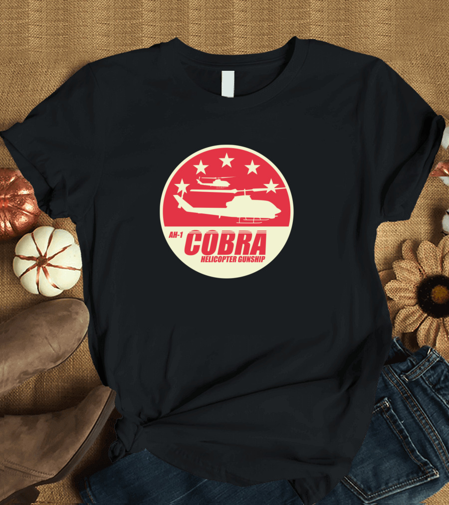 AH-1 Cobra Helicopter Gunship Stars Emblem T-Shirt