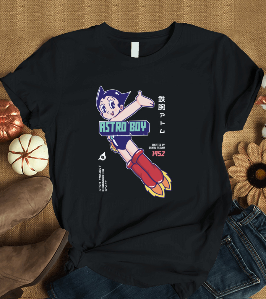 ASTRO BOY Mighty Atom 1952 Osamu Tezuka Atom Project Engineering Staff T-Shirt